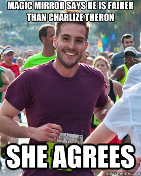Magic Mirror says he is fairer than Charlize Theron She agrees  Ridiculously photogenic guy