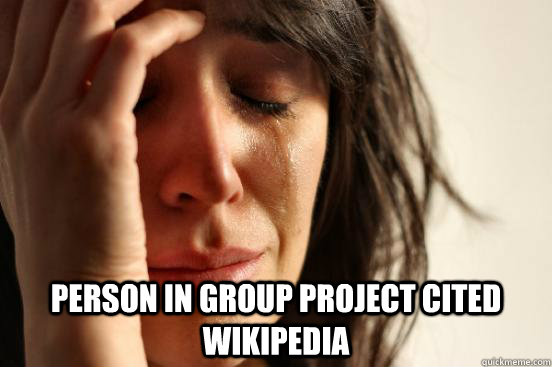  Person in group project cited wikipedia  First World Problems