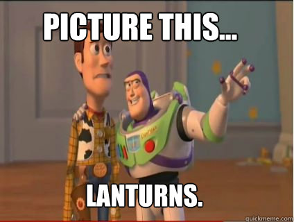 Picture this... Lanturns.  woody and buzz