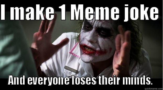 I MAKE 1 MEME JOKE  AND EVERYONE LOSES THEIR MINDS. Joker Mind Loss