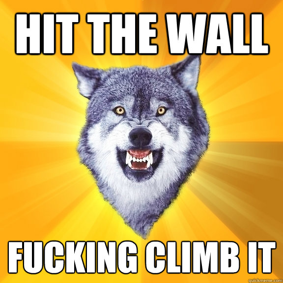 Hit the wall fucking climb it  Courage Wolf