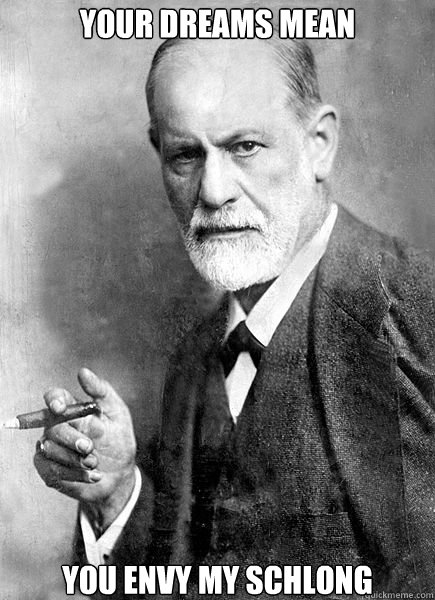 Your dreams mean












You envy my schlong  Subconscious Sigmund Freud
