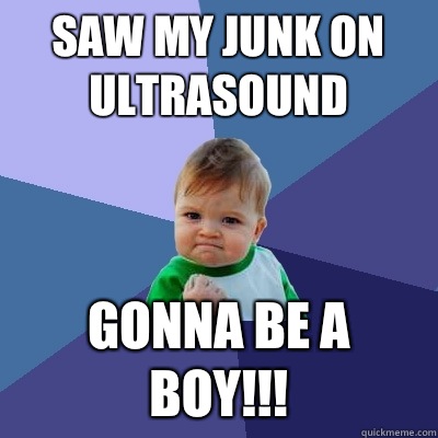 Saw my junk on ultrasound Gonna be a boy!!! - Saw my junk on ultrasound Gonna be a boy!!!  Success Kid