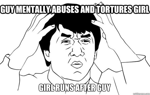 Guy mentally abuses and tortures girl Girl runs after guy - Guy mentally abuses and tortures girl Girl runs after guy  WTF- Jackie Chan