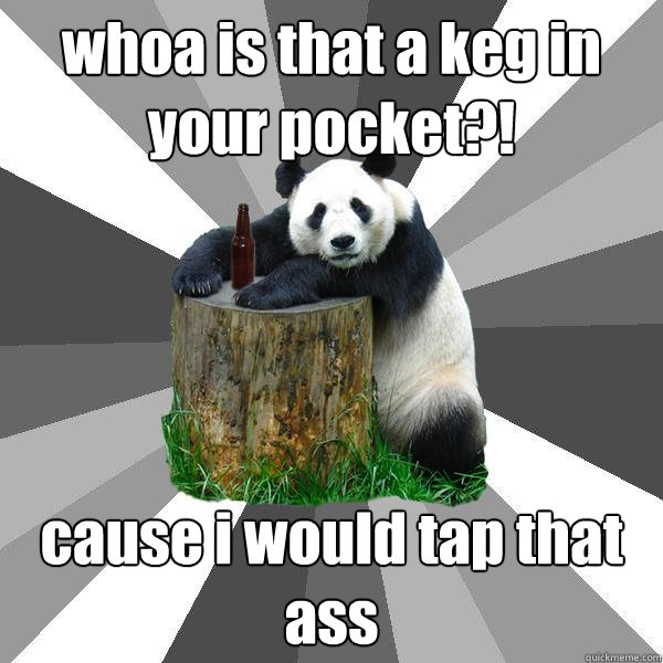 whoa is that a keg in your pocket?! cause i would tap that ass  Pickup-Line Panda