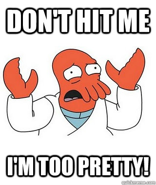 Don't hit me I'm too pretty!  