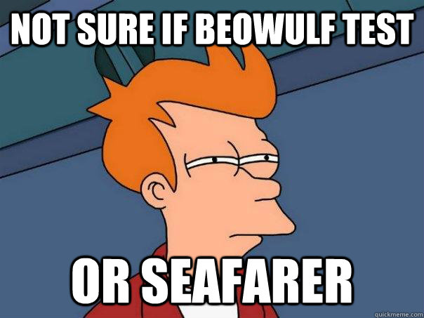 Not sure if Beowulf test  Or Seafarer - Not sure if Beowulf test  Or Seafarer  Futurama Fry