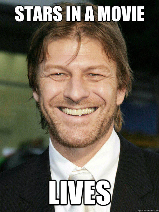 Stars in a movie LIVES  Bad Luck Sean Bean