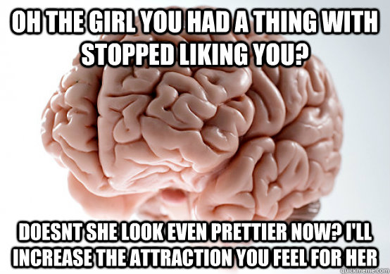 Oh the girl you had a thing with stopped liking you? doesnt she look even prettier now? I'll increase the attraction you feel for her - Oh the girl you had a thing with stopped liking you? doesnt she look even prettier now? I'll increase the attraction you feel for her  Misc