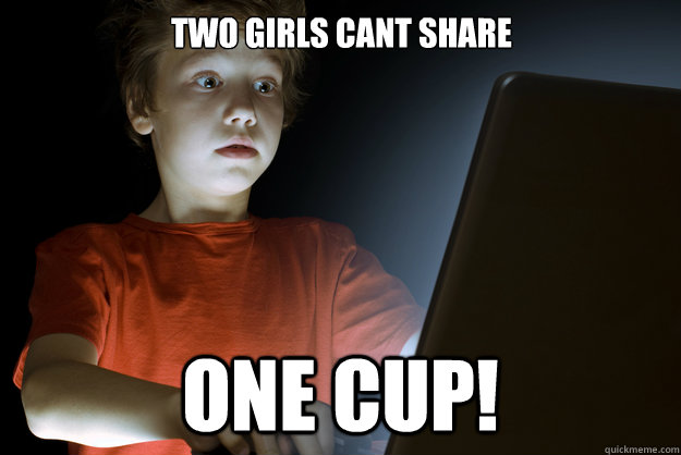 Two Girls Cant Share One Cup!  scared first day on the internet kid