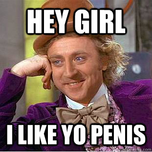hey girl i like yo penis  Condescending Wonka