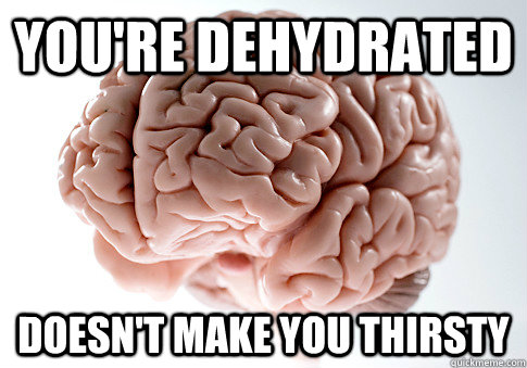 You're dehydrated Doesn't make you thirsty  Scumbag Brain