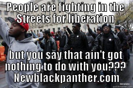 PEOPLE ARE FIGHTING IN THE STREETS FOR LIBERATION BUT YOU SAY THAT AIN'T GOT NOTHING TO DO WITH YOU???  NEWBLACKPANTHER.COM Misc