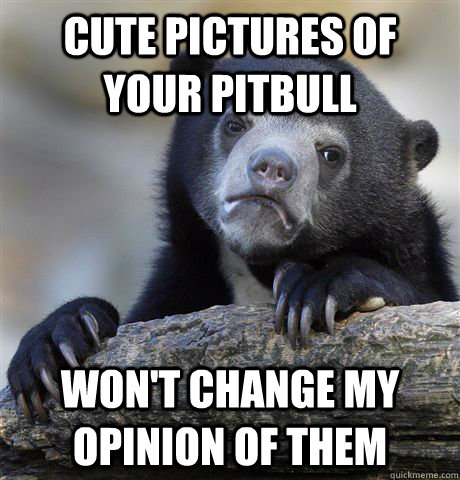 cute pictures of your pitbull won't change my opinion of them  Confession