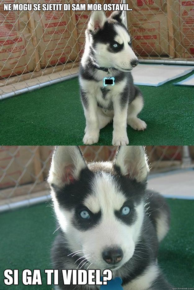 ne mogu se sjetit di sam mob ostavil.. si ga ti videl?  Insanity puppy