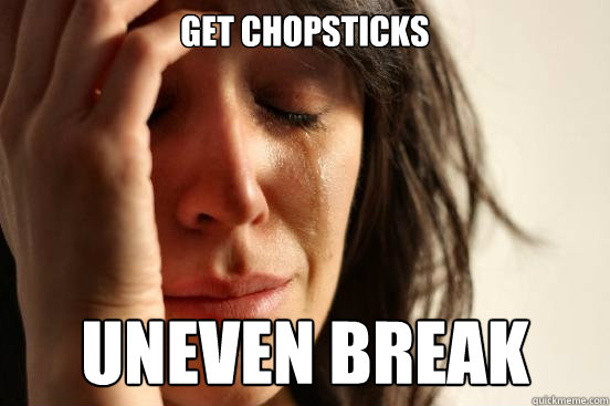 Get Chopsticks Uneven break  First World Problems