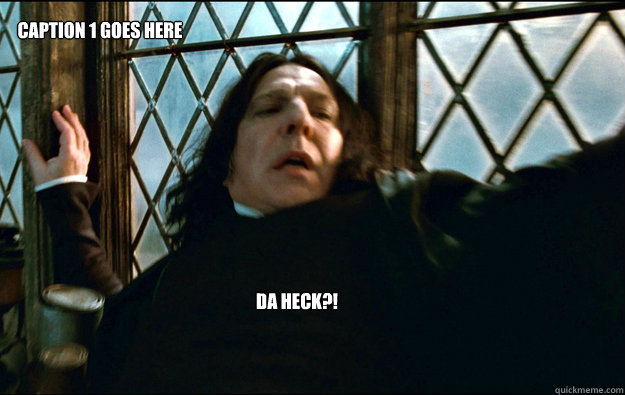 Caption 1 goes here da heck?!  Snape Dafuq
