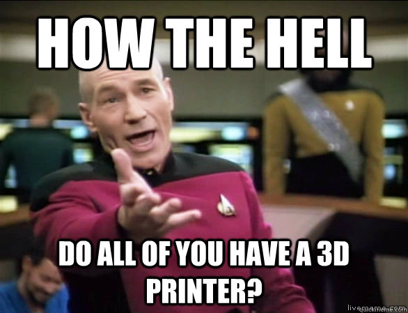 How the hell do all of you have a 3d printer?  Annoyed Picard HD