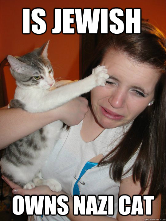 is jewish owns nazi cat  