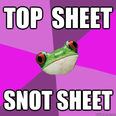 Top  sheet Snot Sheet - Top  sheet Snot Sheet  Foul Bachelorette Frog