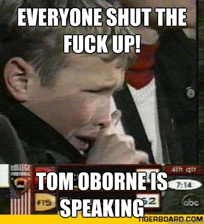 everyone shut the fuck up! tom oborne is speaking  