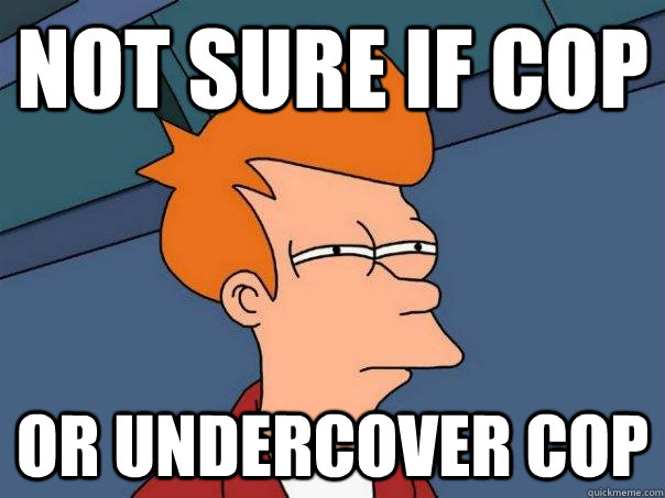 Not sure if cop Or undercover cop  Futurama Fry