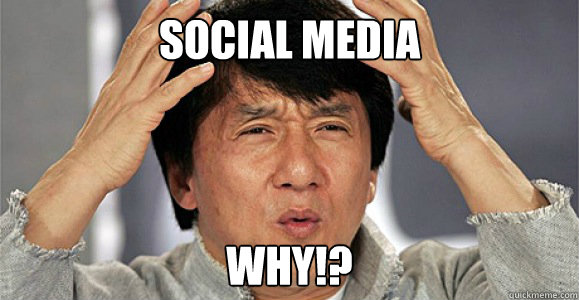 SOcial media  why!?  Confused Jackie Chan