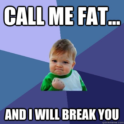 call me fat... and I will break you  Success Kid