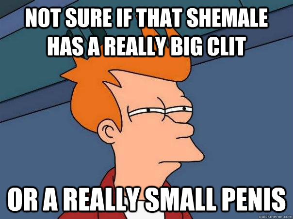 Not sure if that shemale has a really big clit or a really small penis - Not sure if that shemale has a really big clit or a really small penis  Futurama Fry