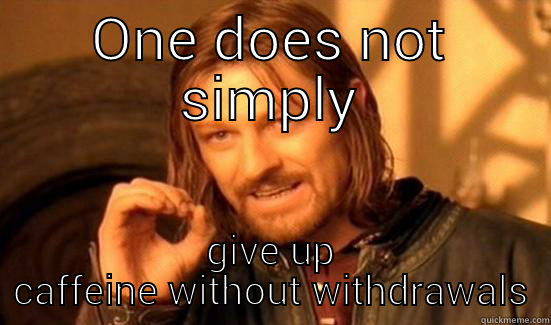 ONE DOES NOT SIMPLY GIVE UP CAFFEINE WITHOUT WITHDRAWALS Boromir