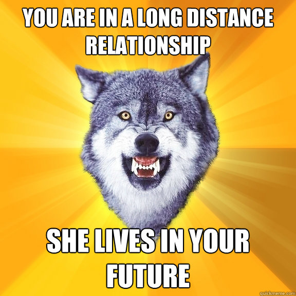 You are in a long distance relationship She lives in your future  Courage Wolf