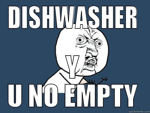 DISHWASHER Y U NO EMPTY Y U No