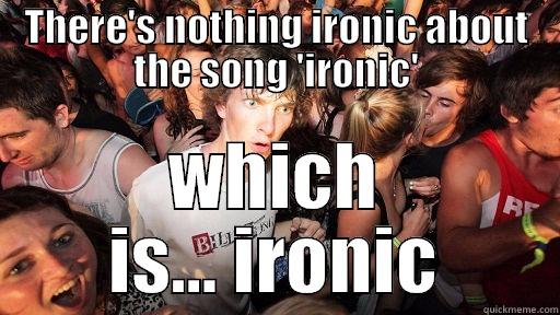THERE'S NOTHING IRONIC ABOUT THE SONG 'IRONIC' WHICH IS... IRONIC Sudden Clarity Clarence