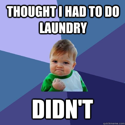 Thought I had to do laundry Didn't  Success Kid