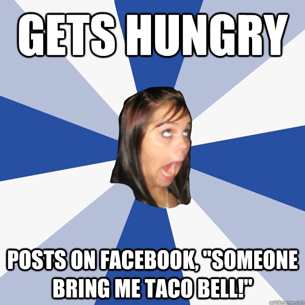 Gets hungry posts on Facebook, 