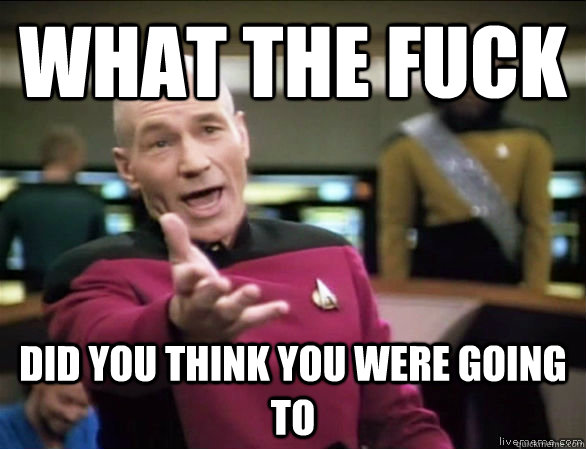 What the fuck did you think you were going to  Annoyed Picard HD