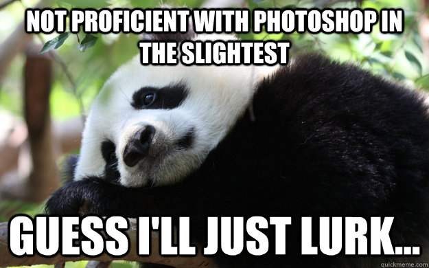Not proficient with photoshop in the slightest guess i'll just lurk...  Sad Panda