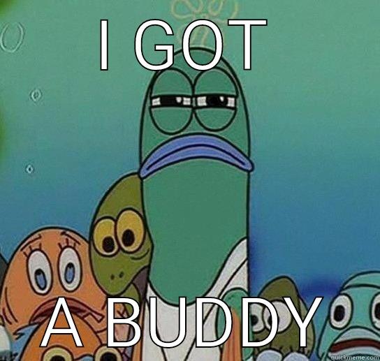 I GOT A BUDDY Serious fish SpongeBob