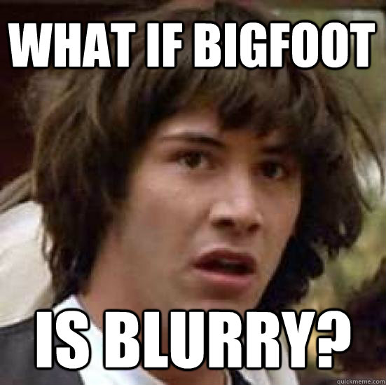 what if bigfoot is blurry?  conspiracy keanu