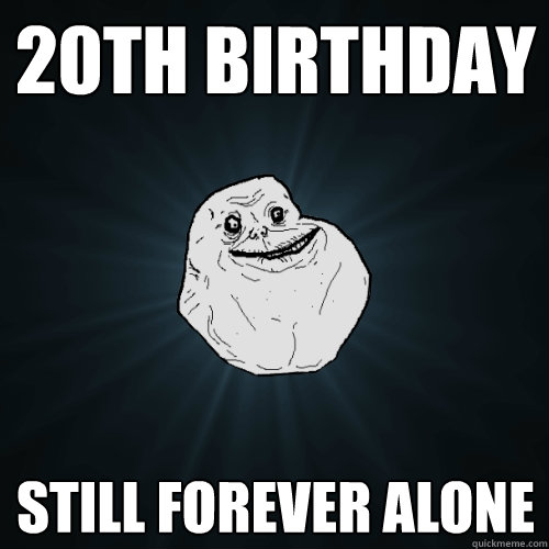 20th birthday still forever alone  Forever Alone