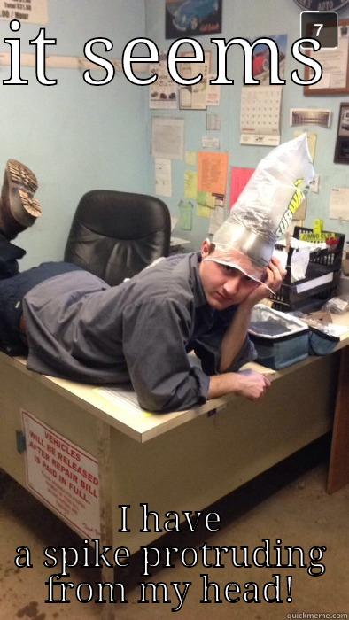 IT SEEMS  I HAVE A SPIKE PROTRUDING FROM MY HEAD! Misc