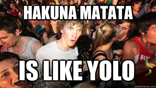 Hakuna Matata is like YOLO  Sudden Clarity Clarence