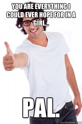 You are everything I could ever hope for in a girl... PAL.  