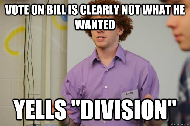 Vote on bill is clearly not what he wanted Yells 