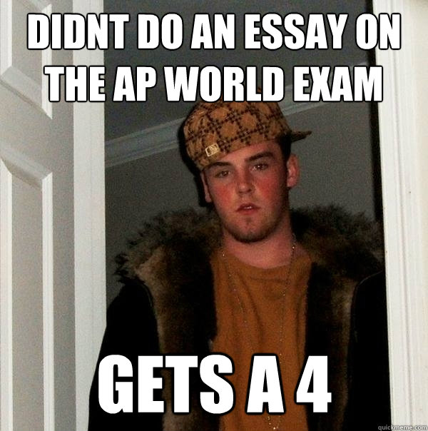 didnt do an essay on the ap world exam gets a 4  Scumbag Steve