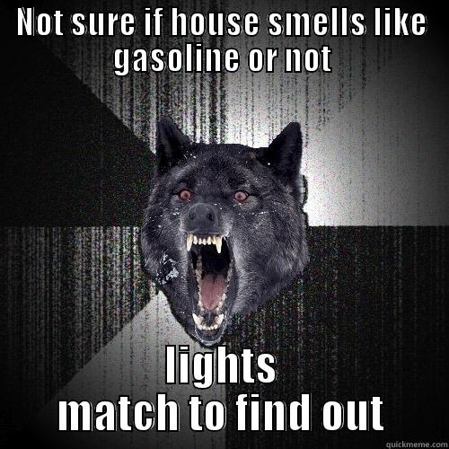 NOT SURE IF HOUSE SMELLS LIKE GASOLINE OR NOT LIGHTS MATCH TO FIND OUT Insanity Wolf