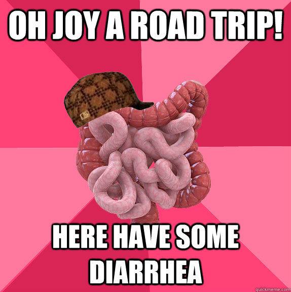 Oh joy a road trip! here have some diarrhea - Oh joy a road trip! here have some diarrhea  Scumbag Intestines