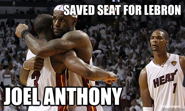 Saved Seat for Lebron Joel Anthony - Saved Seat for Lebron Joel Anthony  Insecure Chris Bosh