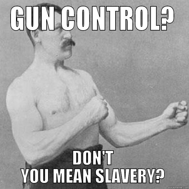 GUN CONTROL? DON'T YOU MEAN SLAVERY? overly manly man
