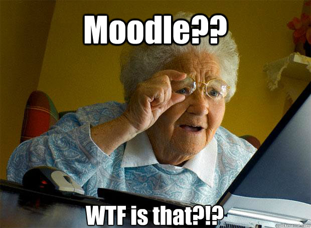 Moodle?? WTF is that?!?  Grandma finds the Internet